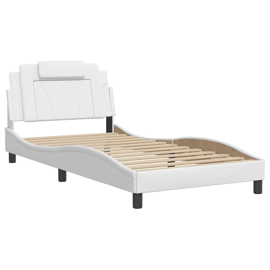 vidaXL Bettgestell "Viana" ohne Matratze Weiß 100x203 cm Kunstleder