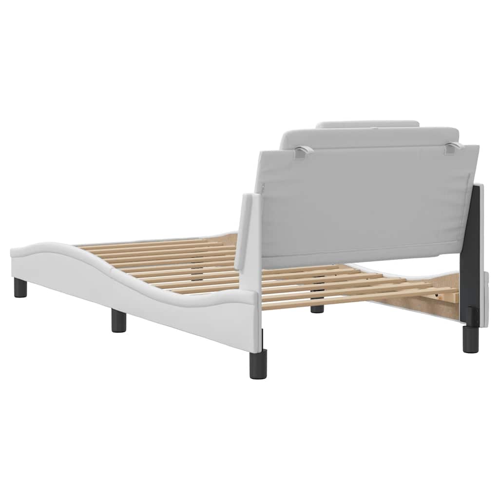 vidaXL Bettgestell "Viana" ohne Matratze Weiß 100x203 cm Kunstleder