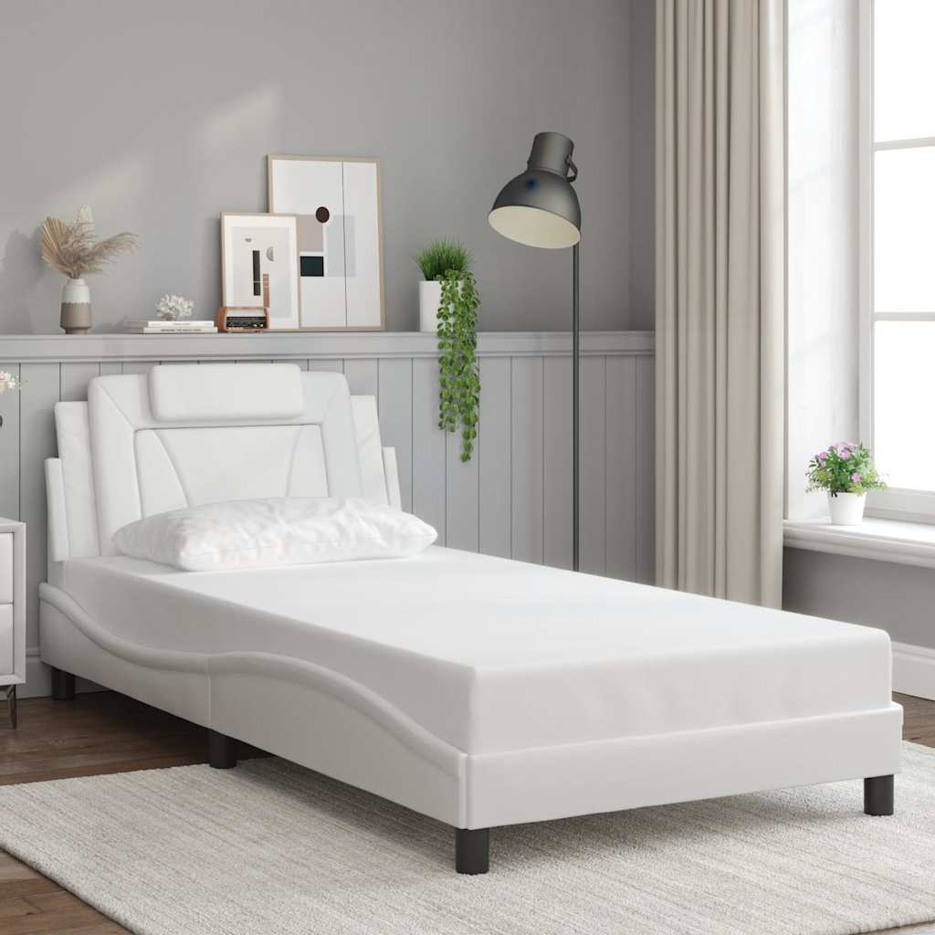 vidaXL Bettgestell "Viana" ohne Matratze Weiß 100x203 cm Kunstleder