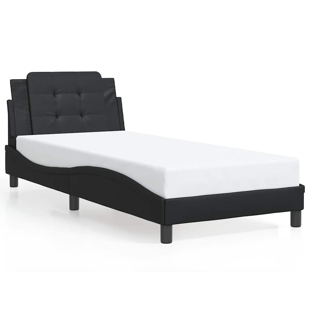 vidaXL Bettgestell ohne Matratze "Zadar" Schwarz 100x203 cm Kunstleder