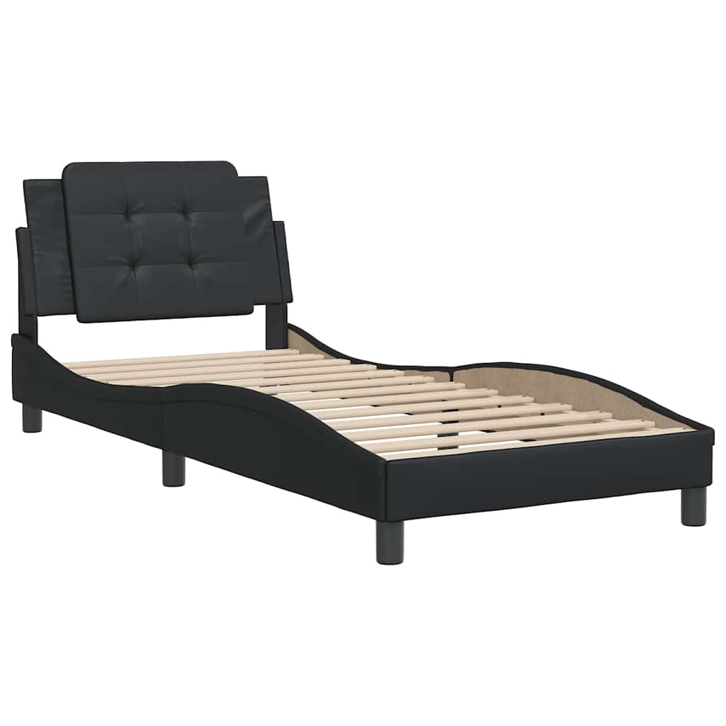 vidaXL Bettgestell ohne Matratze "Zadar" Schwarz 100x203 cm Kunstleder