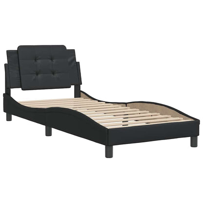 vidaXL Bettgestell ohne Matratze "Zadar" Schwarz 100x203 cm Kunstleder