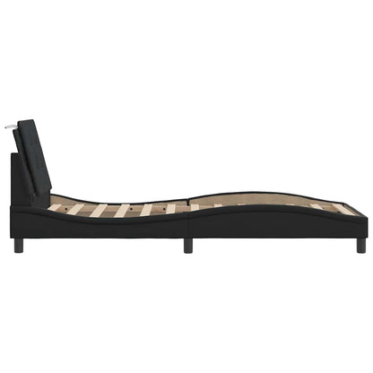 vidaXL Bettgestell ohne Matratze "Zadar" Schwarz 100x203 cm Kunstleder