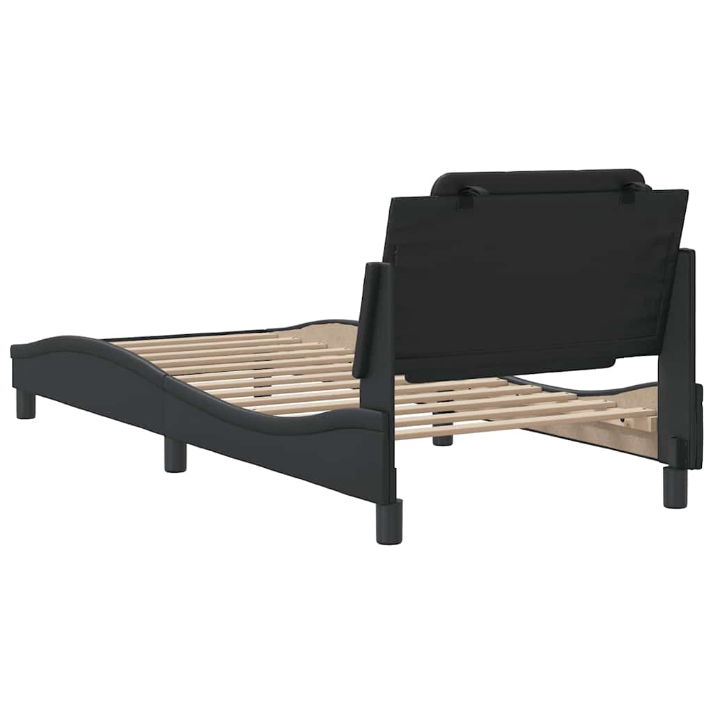 vidaXL Bettgestell ohne Matratze "Zadar" Schwarz 100x203 cm Kunstleder