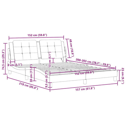 vidaXL Cadre de lit sans matelas "Zadar" Noir 193x203 cm Similicuir
