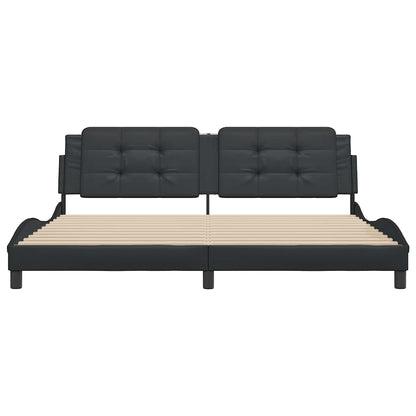 vidaXL Cadre de lit sans matelas "Zadar" Noir 193x203 cm Similicuir