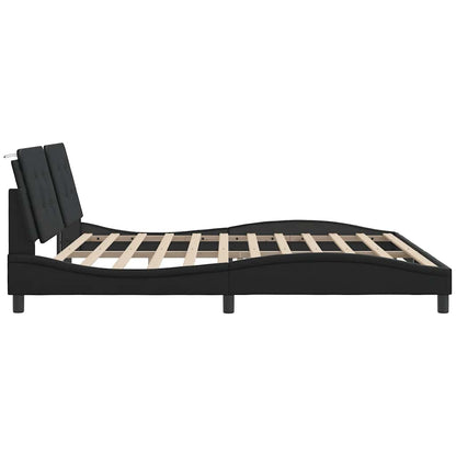 vidaXL Cadre de lit sans matelas "Zadar" Noir 193x203 cm Similicuir