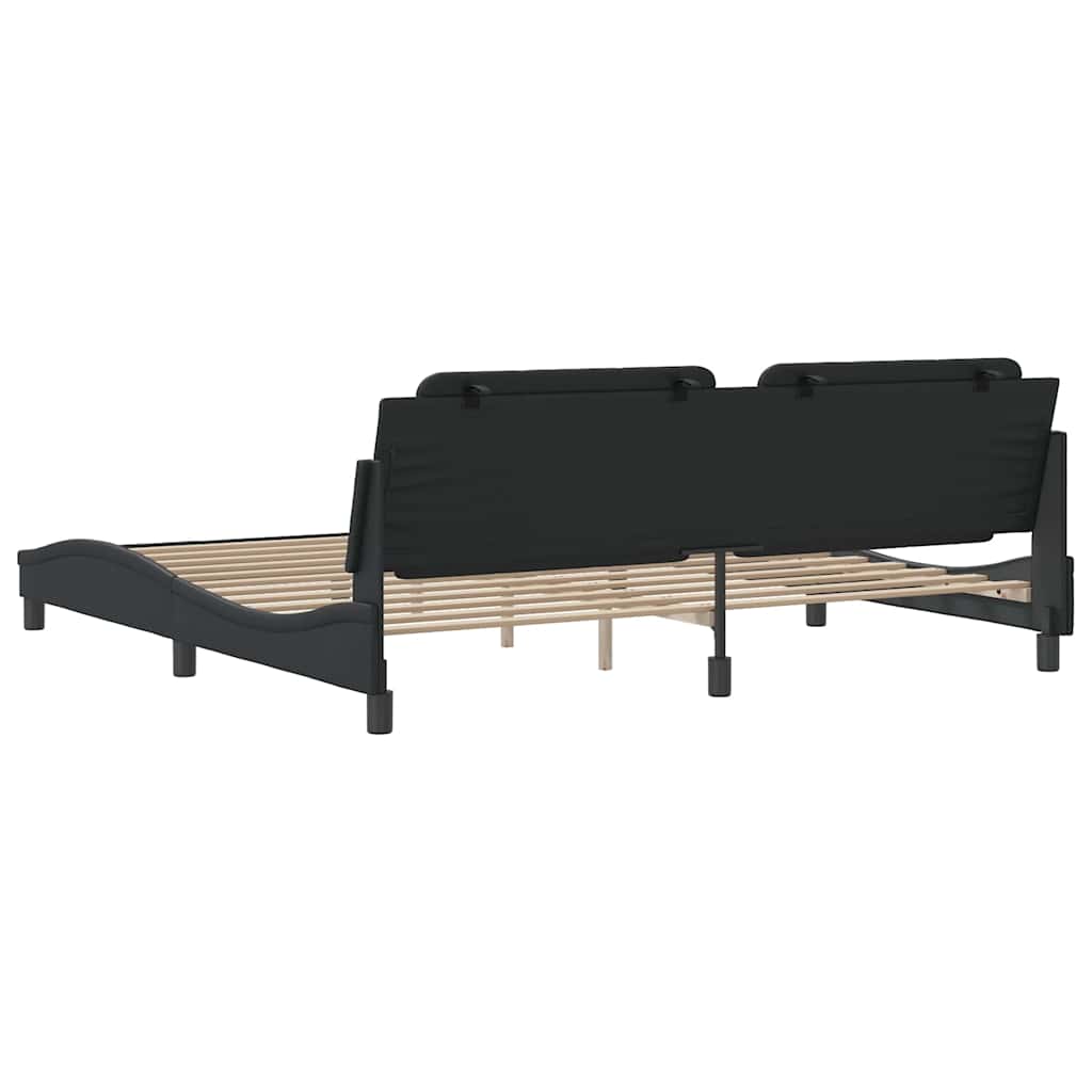 vidaXL Cadre de lit sans matelas "Zadar" Noir 193x203 cm Similicuir