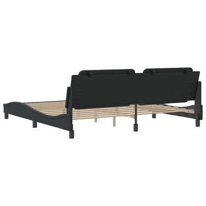 vidaXL Cadre de lit sans matelas "Zadar" Noir 193x203 cm Similicuir