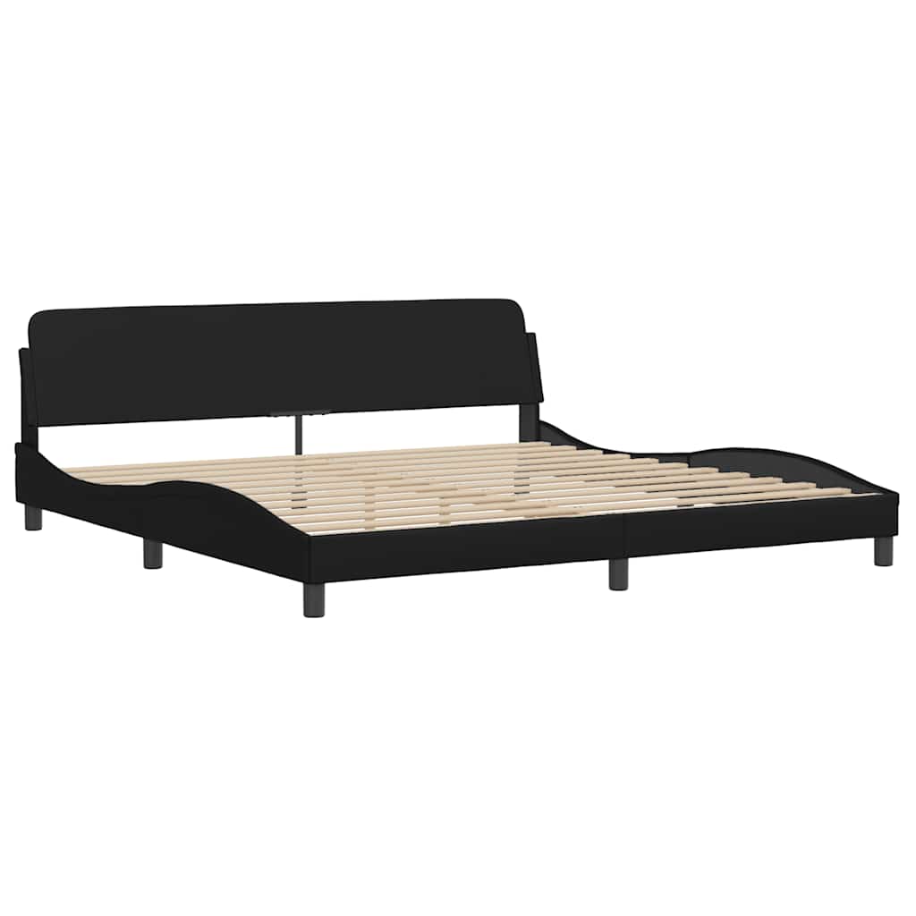 vidaXL Cadre de lit sans matelas "Zadar" Noir 193x203 cm Similicuir