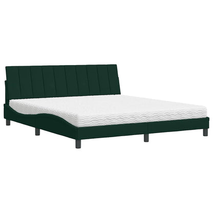 vidaXL Bett mit Matratze "Hanko" Dunkelgrün 180x200 cm Samt