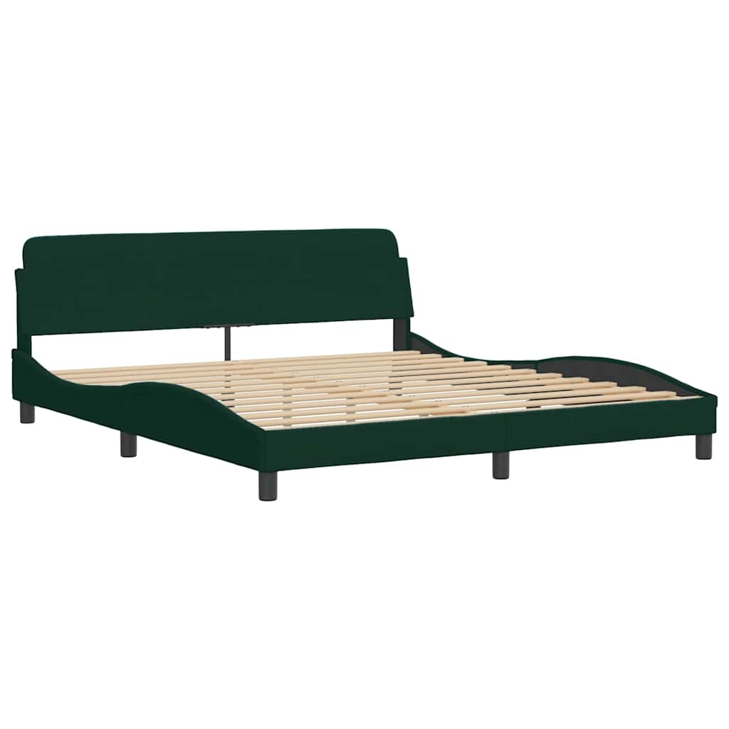 vidaXL Bett mit Matratze "Hanko" Dunkelgrün 180x200 cm Samt