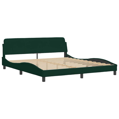 vidaXL Bett mit Matratze "Hanko" Dunkelgrün 180x200 cm Samt