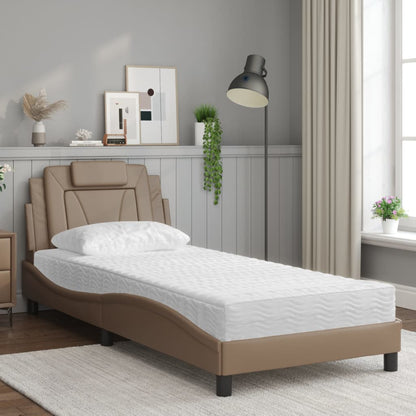 Bett "Viana" mit Matratze Cappuccino-Braun 90x200 cm Kunstleder