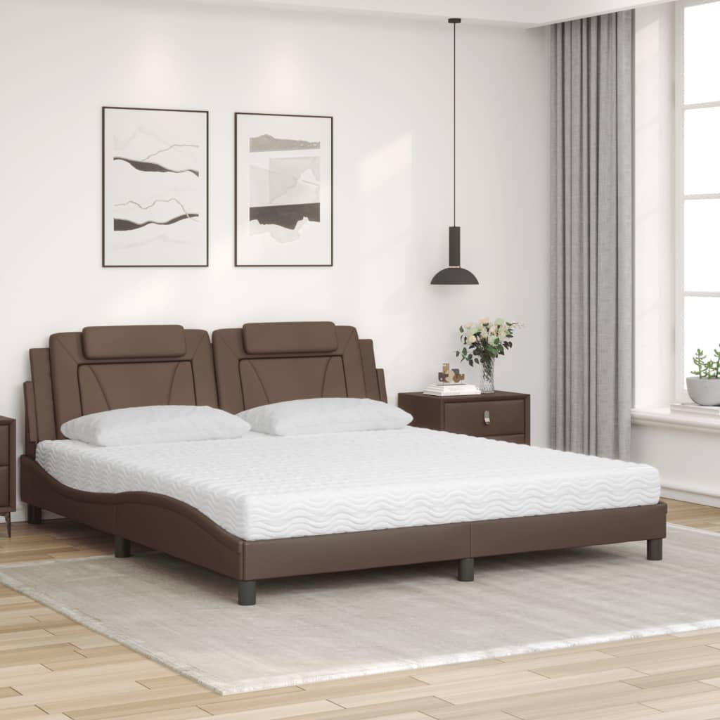 vidaXL Bett "Viana" mit Matratze Braun 180x200 cm Kunstleder
