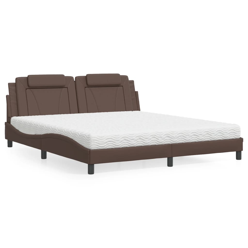 vidaXL Bett "Viana" mit Matratze Braun 180x200 cm Kunstleder