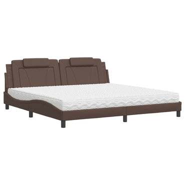 vidaXL Lit « Viana » avec matelas marron 200x200 cm en similicuir