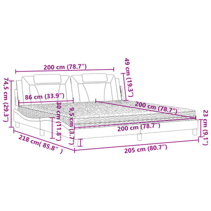 vidaXL Lit « Viana » avec matelas marron 200x200 cm en similicuir
