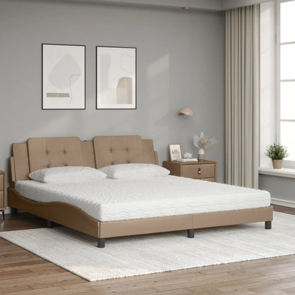 vidaXL Bett mit Matratze "Zadar" Cappuccino-Braun 180x200 cm Kunstleder