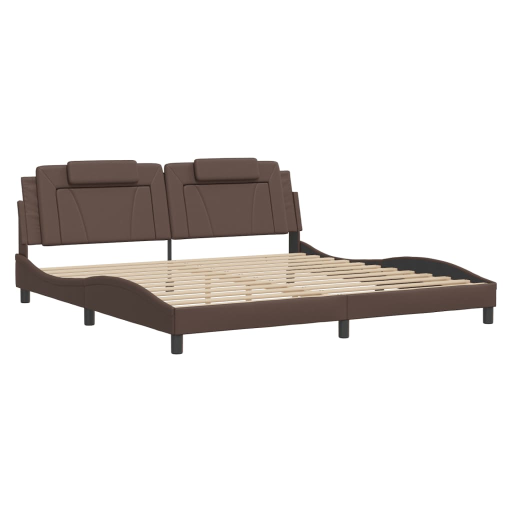vidaXL Bettgestell "Viana" mit LED ohne Matratze Braun 200x200 cm