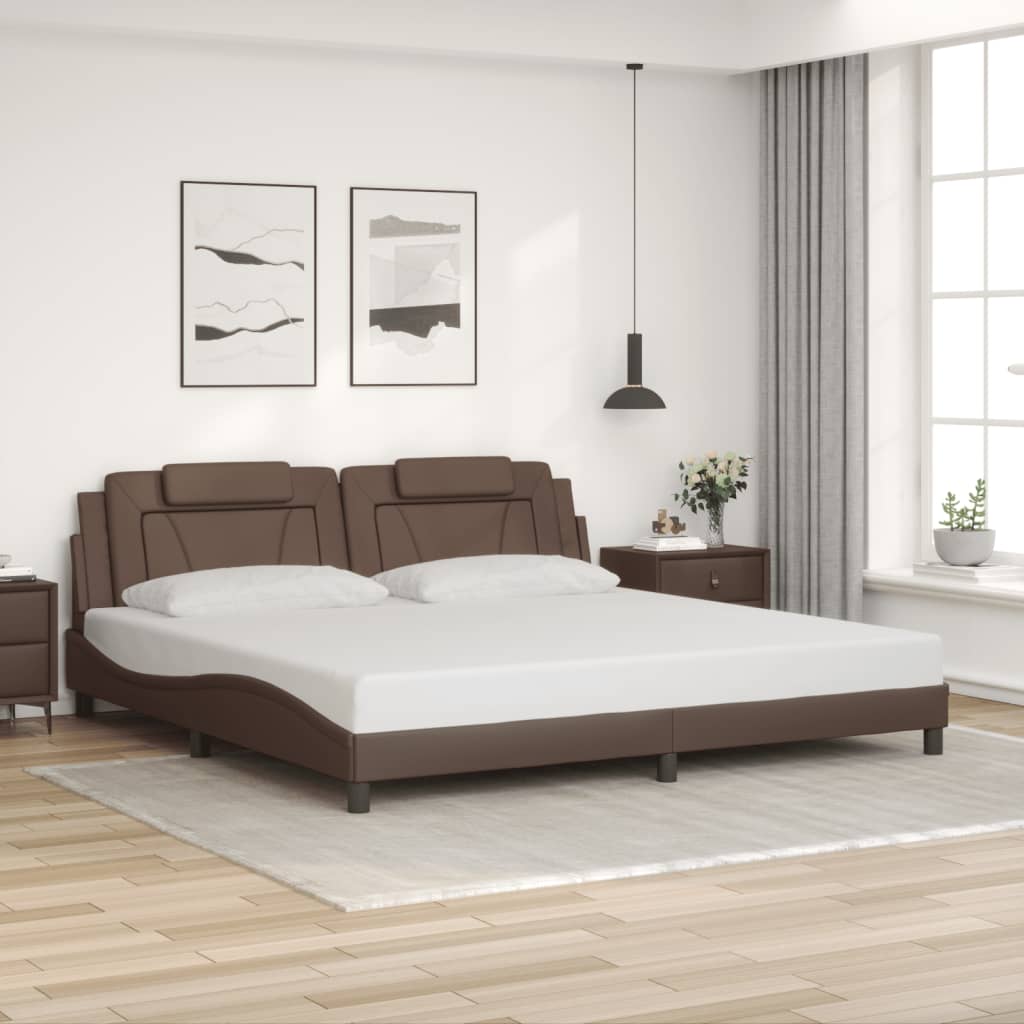 vidaXL Bettgestell "Viana" mit LED ohne Matratze Braun 200x200 cm
