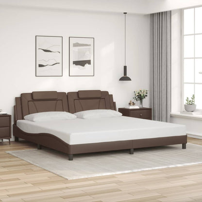 vidaXL Bettgestell "Viana" mit LED ohne Matratze Braun 200x200 cm