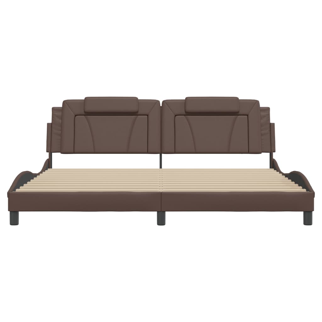 vidaXL Bettgestell "Viana" mit LED ohne Matratze Braun 200x200 cm