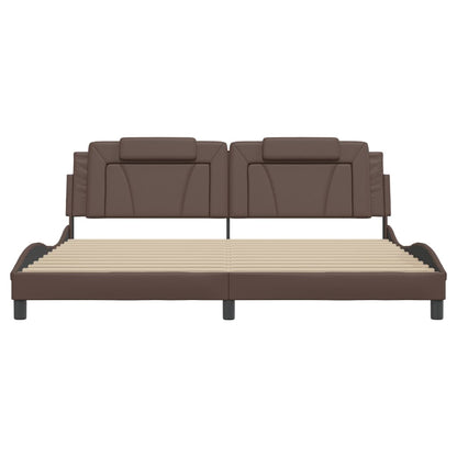 vidaXL Bettgestell "Viana" mit LED ohne Matratze Braun 200x200 cm
