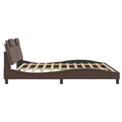vidaXL Bettgestell "Viana" mit LED ohne Matratze Braun 200x200 cm