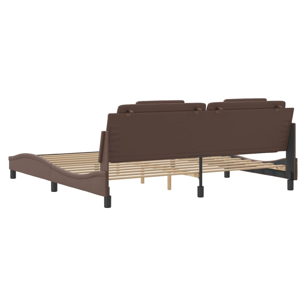 vidaXL Bettgestell "Viana" mit LED ohne Matratze Braun 200x200 cm
