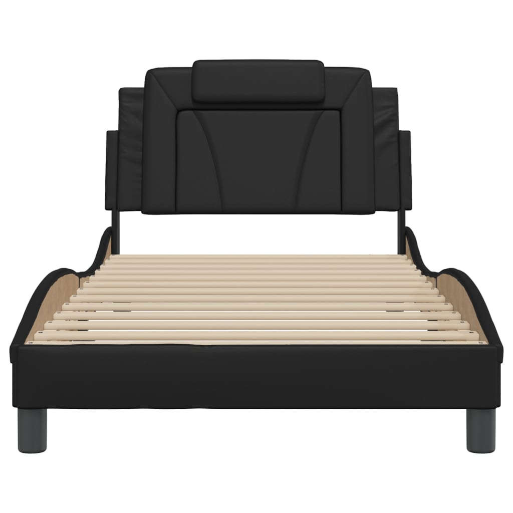 vidaXL Bettgestell "Viana" mit LED ohne Matratze Schwarz 100x203 cm