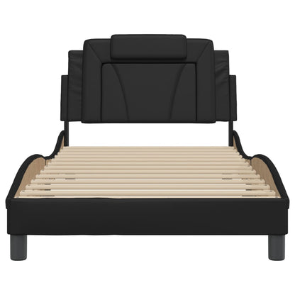 vidaXL Bettgestell "Viana" mit LED ohne Matratze Schwarz 100x203 cm