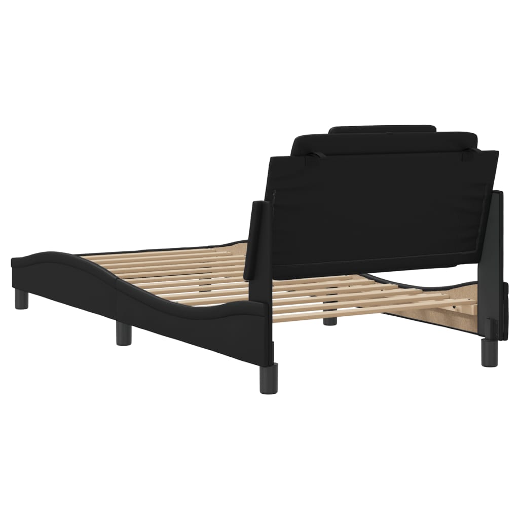 vidaXL Bettgestell "Viana" mit LED ohne Matratze Schwarz 100x203 cm
