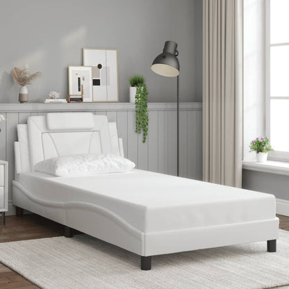 vidaXL Bettgestell "Viana" mit LED ohne Matratze Weiß 100x203 cm