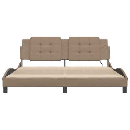 Bettgestell mit LED ohne Matratze "Zadar" Cappuccino-Braun 180x200 cm