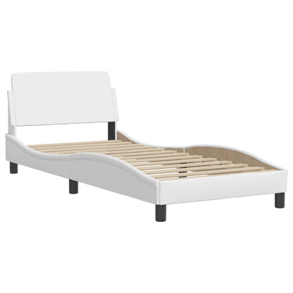 vidaXL Bettgestell mit LED ohne Matratze "Zadar" Weiß 100x203 cm