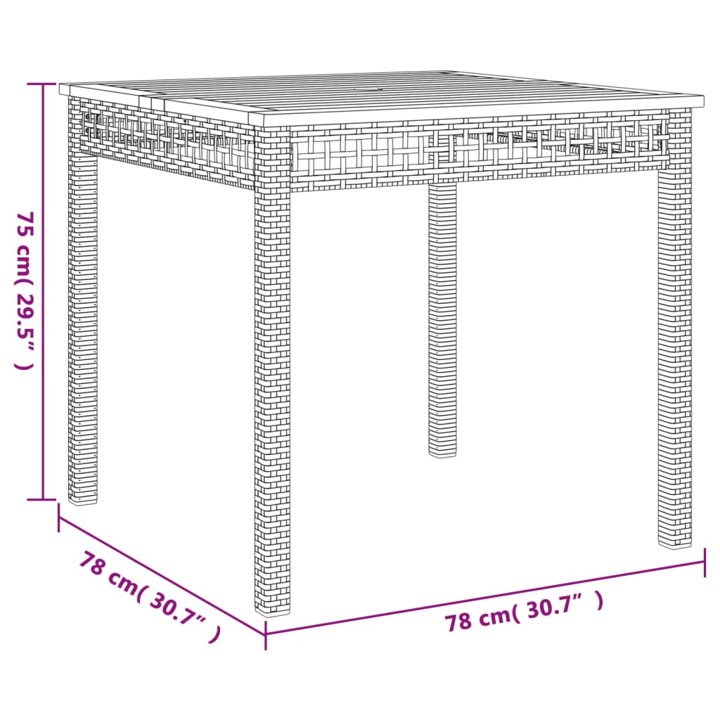 vidaXL 5-tlg. Garten-Essgruppe mit Kissen Schwarz Poly Rattan