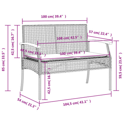vidaXL 5-tlg. Garten-Essgruppe mit Kissen Schwarz Poly Rattan