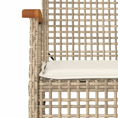 vidaXL Ensemble repas de jardin 5 pcs avec coussins Résine tressée Beige