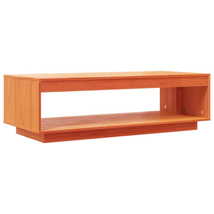 vidaXL Table basse marron ciré 110x50x33,5 cm en pin massif