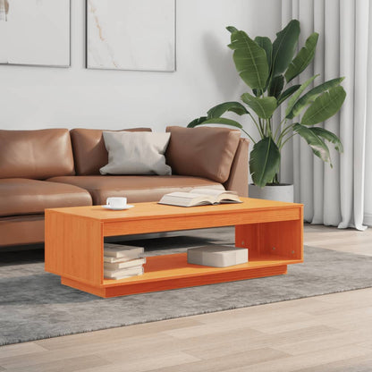 vidaXL Table basse marron ciré 110x50x33,5 cm en pin massif