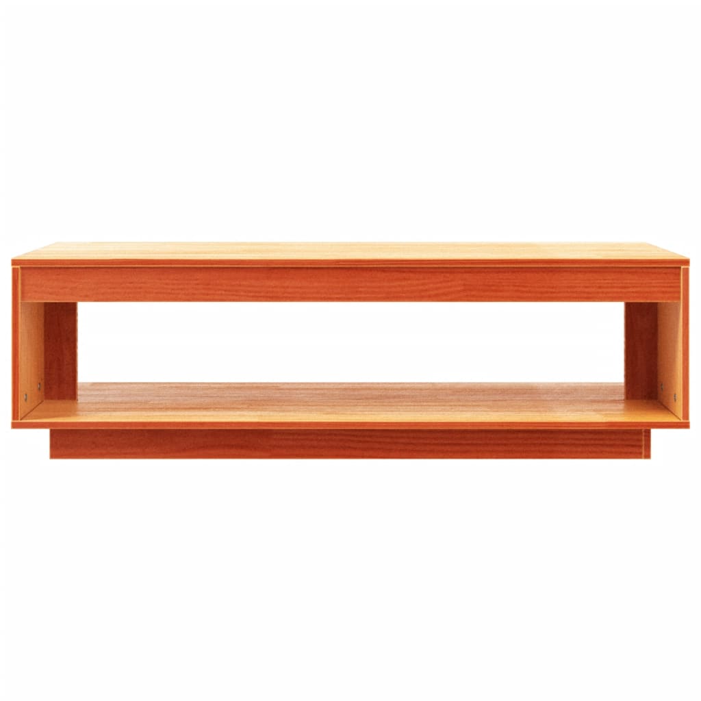 vidaXL Table basse marron ciré 110x50x33,5 cm en pin massif