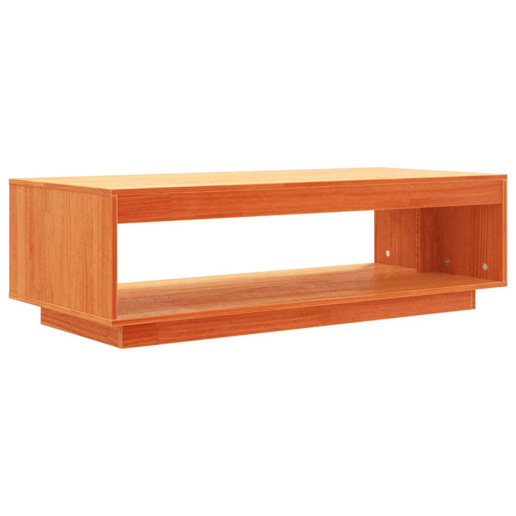 vidaXL Table basse marron ciré 110x50x33,5 cm en pin massif