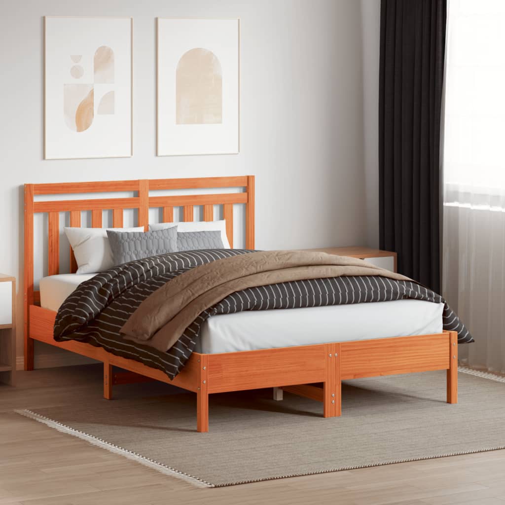 vidaXL Kopfteil Wachsbraun 135 cm Massivholz Kiefer