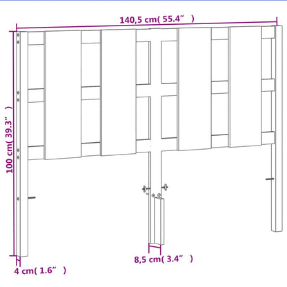 vidaXL Kopfteil Wachsbraun 135 cm Massivholz Kiefer