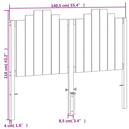 vidaXL Kopfteil Wachsbraun 135 cm Massivholz Kiefer