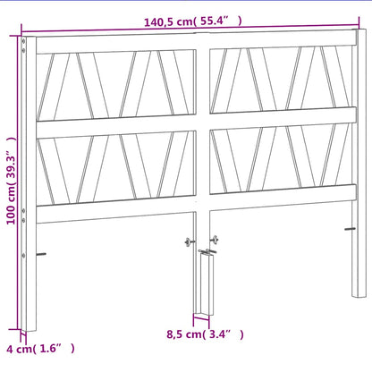 vidaXL Kopfteil Wachsbraun 135 cm Massivholz Kiefer