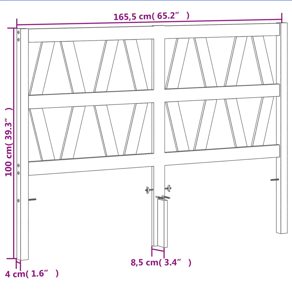 vidaXL Kopfteil Wachsbraun 160 cm Massivholz Kiefer