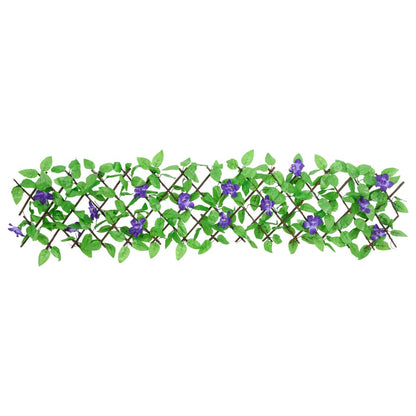 vidaXL Treillis avec feuilles de lierre artificielles extensible vert 180x20 cm