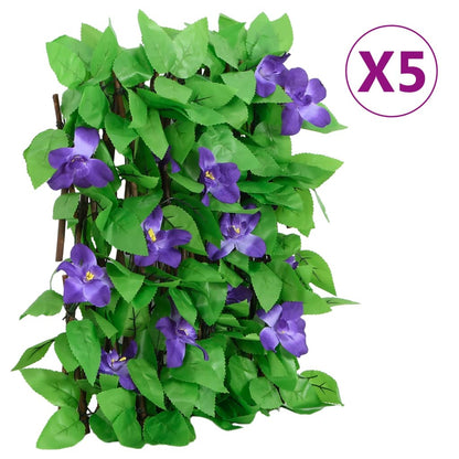 vidaXL Treillis avec faux lierre 5 pcs. Extensible 180x20 cm